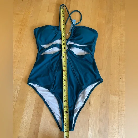 NWT* ๐๏ธCupshe Teal Green O-Ring Cutout One Piece Swimsuit NEW Size Medium ๐ - Picture 8 of 13